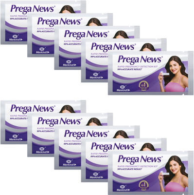 MANKIND Prega news one step urine HCG Pregnancy Test Kit(10 Tests)