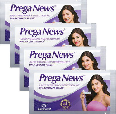 MANKIND Prega news one step urine HCG Pregnancy Test Kit(4 Tests)