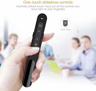 Jihaan Laser Pointer, Wireless Presenter for Presentation, Slide Changer USB Power Point Remote Control Pen, PPT Controller with Clip Presenter(Black)