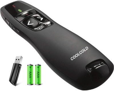 coolcold R 400 Laser Pointer, Wireless Presentation Clicker, PPT Presenter Slide Changer wireless Presenter(Black)