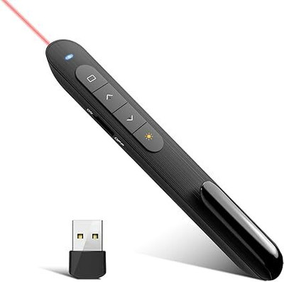 BTS Clicker for Laptop Presentations with Wireless Presenter Remote, 328FT/100m Remote Range Powerpoint Presentation Clickers for PPT/Google Slide Presenter(Black)
