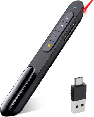 Jihaan ppt remote control with laser long rang ppt control Presenter(Black)