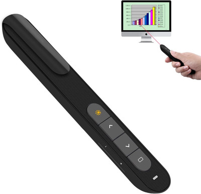 BTS Wireless Presenter Pointer, 2.4GHz 100M Remote Control FILP Pen, No Need to Install, for Multi Media Devices, Projector, PC, Tablet PC Presenter(Black)
