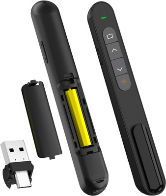 Jihaan USB Type C Clicker with Red Laser Pointer Long Range PPT Control long rang ppt control Presenter(Black)