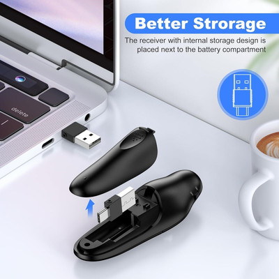 Jihaan USB WITH TYPE C CLICKER BUTTON PRESENTER Presenter remort Presenter(Black)