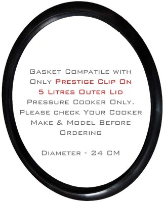 PRV Compatible For Prestige Svachh 5 Litres Outer Lid Clip On 240 mm Pressure Cooker Gasket