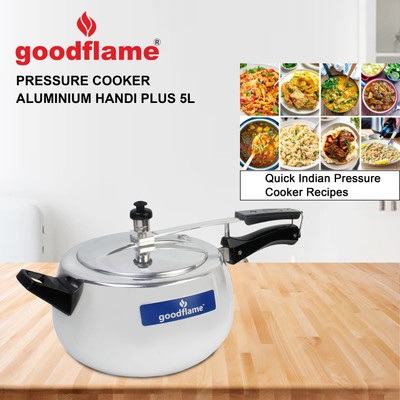 goodflame Handi Plus Induction 5 L Pressure Cooker (Aluminium) 5 L Inner Lid Induction Bottom Pressure Cooker(Aluminium)