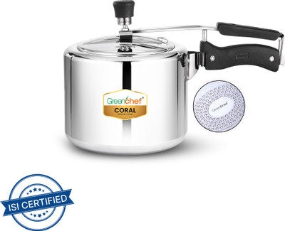 Greenchef Coral InnerLid IB 3 L Inner Lid Induction Bottom Pressure Cooker(Aluminium)