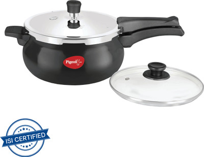 Pigeon Titanium Handi 5L 5 L Outer Lid Induction Bottom Pressure Cooker(Hard Anodized)