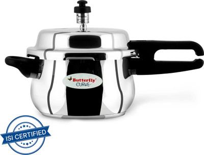 Butterfly Curve 3 L Outer Lid Induction Bottom Pressure Cooker(Stainless Steel)