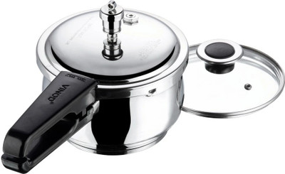 VINOD 18/8 Stainless Steel Splendid Plus,Outer Lid,SAS Bottom Handi Cooker 3.5 L Outer Lid Induction Bottom Pressure Cooker(Stainless Steel)
