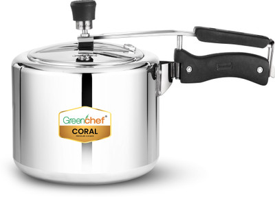 Greenchef Coral Inner Lid Non IB 3 L Inner Lid Pressure Cooker(Aluminium)
