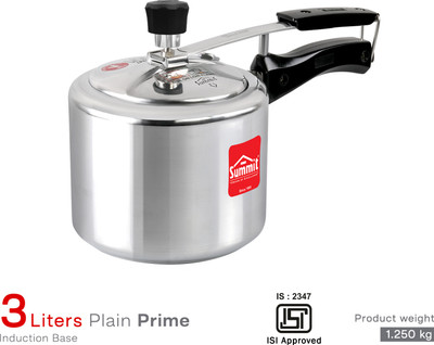 SUMMIT Plain Prime 3 L Inner Lid Induction Bottom Pressure Cooker(Aluminium)