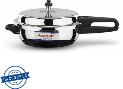 Butterfly Blueline 3.5 Litre Junior Pan 3.5 L Outer Lid Induction Bottom Pressure Pan(Stainless Steel)