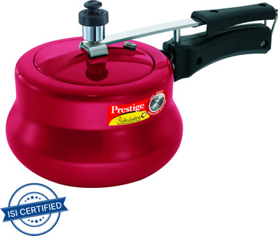 Prestige Nakshatra Plus Flame Red Handi 3 L Inner Lid Induction Bottom Pressure Cooker(Aluminium)