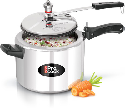 MILTON Pro Cook Aluminium Non Induction Pressure Cooker With Inner Lid, Silver 5 L Inner Lid Pressure Cooker(Aluminium)
