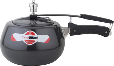 YASH GOLD LATEST BLACK 3 L Inner Lid Induction Bottom Pressure Cooker(Hard Anodized)