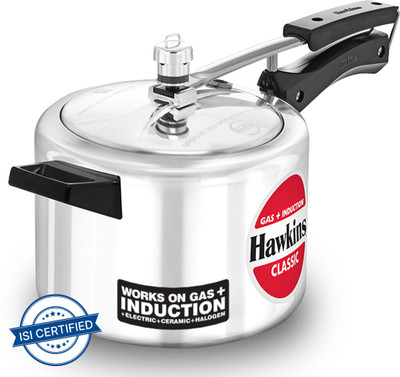Hawkins Classic (ICL40) 4 L Inner Lid Induction Bottom Pressure Cooker(Aluminium)