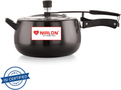 NIRLON Induction Base Hard Anodised Inner Lid Aluminium Pressure Cooker, 5 Litre 5 L Inner Lid Induction Bottom Pressure Cooker(Hard Anodized)
