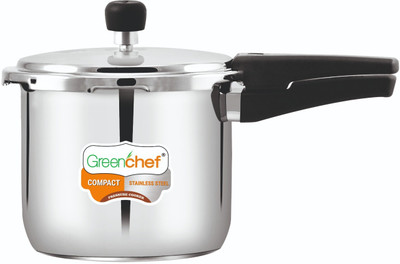 Greenchef Greenchef Compact Prime Outer Lid 3 L Outer Lid Induction Bottom Pressure Cooker(Stainless Steel)