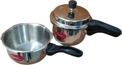 Pigeon MINI COMBO 2 L, 3 L Outer Lid Induction Bottom Pressure Cooker(Stainless Steel)