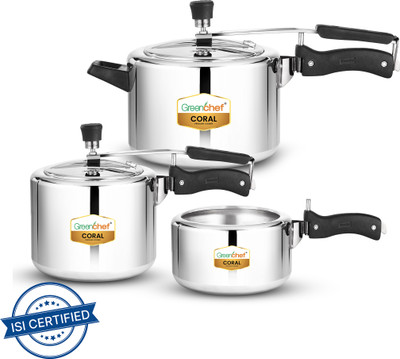 Greenchef Coral Combo Inner Lid 2 L, 3 L, 5 L Inner Lid Pressure Cooker(Aluminium)