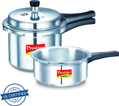 Prestige Popular Plus 3 L, 2 L Outer Lid Induction Bottom Pressure Cooker(Aluminium)