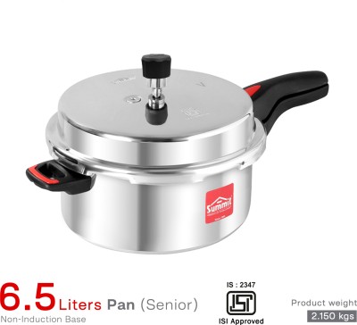 SUMMIT Outer Lid 6.5 Litres Senior Pan Non Induction Base Aluminium 6.5 L Outer Lid Pressure Cooker(Aluminium)