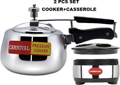 CARNIVAL Casserole 1500 ml And Elite Model Inner Lid Pressure Cooker 1.5 L Inner Lid Induction Bottom Pressure Cooker(Aluminium)