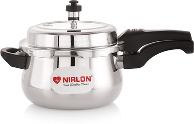 NIRLON Induction Outer Lid Belly Triply Stainless Steel Pressure Cooker, 5 L 5 L Outer Lid Induction Bottom Pressure Cooker(Triply)