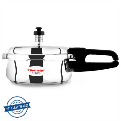 Butterfly Curve 2 L Outer Lid Induction Bottom Pressure Cooker(Stainless Steel)