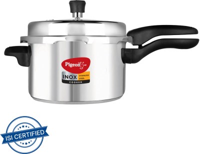 Pigeon Inox and 5 L Outer Lid Induction Bottom Pressure Cooker(Stainless Steel)