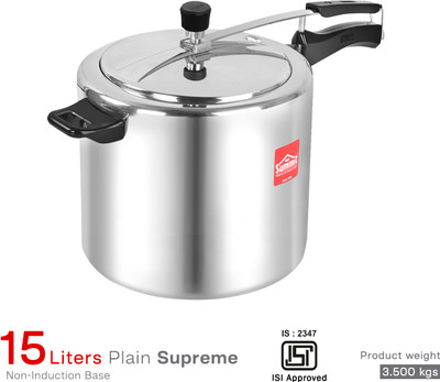 SUMMIT Plain Supreme Non-Induction Bottom 15 L Inner Lid Pressure Cooker(Aluminium)