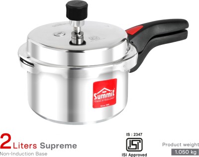 SUMMIT Outer Lid 2 Litre Induction Base Supreme 2 L Outer Lid Induction Bottom Pressure Cooker(Aluminium)