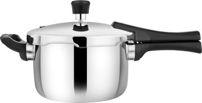 PRABHA TriPly Whizz Bakelite Handle Pressure Cooker, ISI Certified, Outer Lid, 5 L Induction Bottom Pressure Cooker(Triply, Stainless Steel)