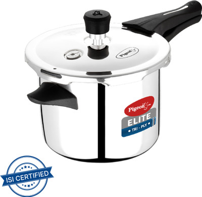 Pigeon Elite Shine and 5 L Outer Lid Induction Bottom Pressure Cooker(Triply)