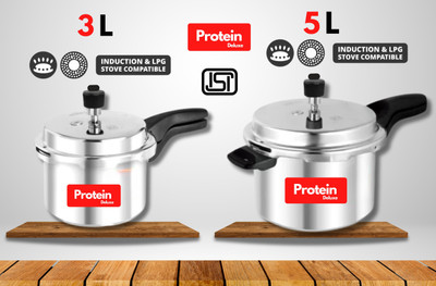 Protein 3 L, 5 L Outer Lid Induction Bottom Pressure Cooker(Aluminium)