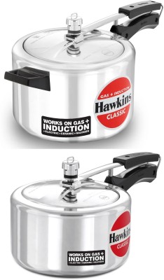 Hawkins Classic Wide (ICL3W) 3L,(ICL50) 5L Inner Lid 3 L, 5 L Inner Lid Induction Bottom Pressure Cooker(Aluminium)