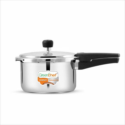 Greenchef Compact 1.5 L Outer Lid Induction Bottom Pressure Cooker(Stainless Steel)