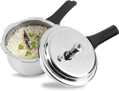 VINOD Platinum Triply Stainless Steel Outer Lid Pressure Cooker 7 L Outer Lid Induction Bottom Pressure Cooker(Stainless Steel)