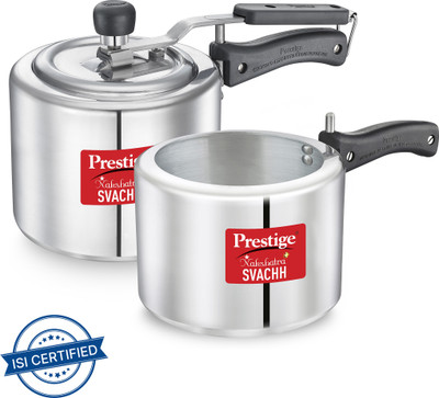 Prestige Svachh Nakshatra Plus 3 L, 2 L Inner Lid Induction Bottom Pressure Cooker(Aluminium)