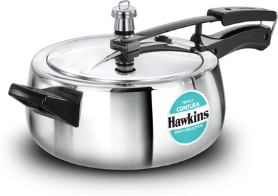 Hawkins Triply Stainless Steel Contura (SSTCO35) 3.5 L Inner Lid Induction Bottom Pressure Cooker(Triply)
