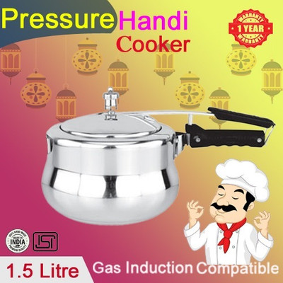 ROYAL ELIBA 1.5 L Inner Lid Induction Bottom Pressure Cooker(Aluminium)