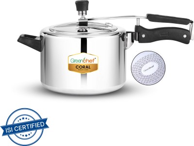 Greenchef Coral Inner Lid IB 5 L Inner Lid Induction Bottom Pressure Cooker(Aluminium)