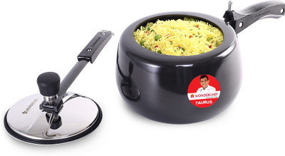 WONDERCHEF Taurus Hard Anodized Inner Lid 3 L Inner Lid Induction Bottom Pressure Cooker(Hard Anodized)