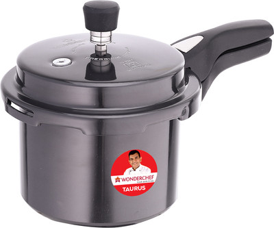 WONDERCHEF Taurus Hard Anodized Outer Lid 3 L Outer Lid Induction Bottom Pressure Cooker(Aluminium)