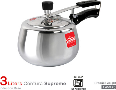 SUMMIT C-tura Non-Induction Bottom Prime 3 L Inner Lid Pressure Cooker(Aluminium)