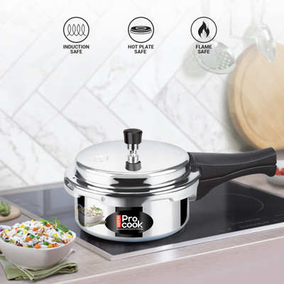 MILTON Pro Cook Aluminium Induction Bottom Pressure Cooker With Outer Lid, 2 Litre 2 L Outer Lid Induction Bottom Pressure Cooker(Aluminium)