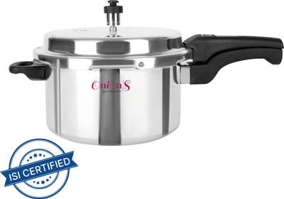 Onions Aluminium Pressure Cooker with Outer Lid Gas Stove Compatible DLX 5 L Outer Lid Pressure Cooker(Aluminium)