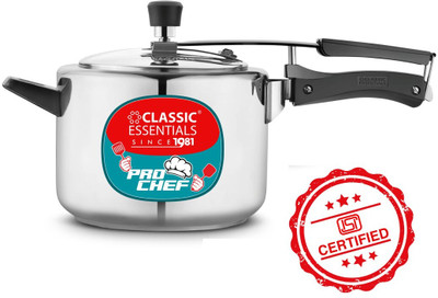 Classic Essentials Prochef ISI Certified Inner Lid 5 L Inner Lid Induction Bottom Pressure Cooker(Stainless Steel)